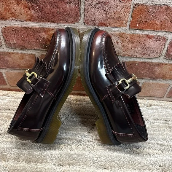 Dr martens Adrian snaffle leather cherry red loafers women Sz 7 - Picture 6 of 14
